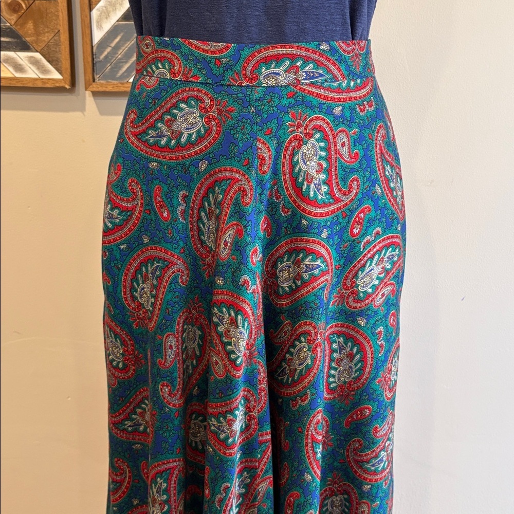 Vintage Ralph Lauren Paisley A-Line Maxi Skirt size 6 EUC - Picture 3 of 12